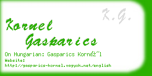 kornel gasparics business card